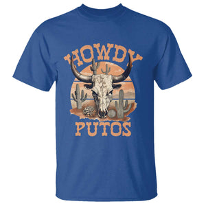 Funny Howdy Putos T Shirt Bull Skull Country Cowboy Western TS11 Royal Blue Print Your Wear
