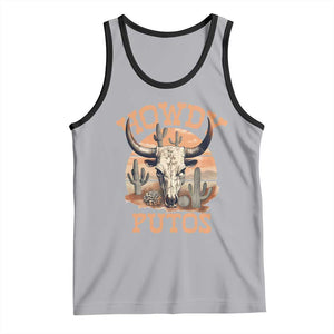 Funny Howdy Putos Tank Top Bull Skull Country Cowboy Western TS11 Athletic Heather Black Print Your Wear