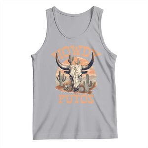 Funny Howdy Putos Tank Top Bull Skull Country Cowboy Western TS11 Athletic Heather Print Your Wear