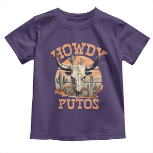 Funny Howdy Putos Toddler T Shirt Bull Skull Country Cowboy Western TS11 Purple Print Your Wear