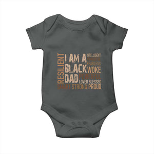 Funny I Am A Black Dad Baby Onesie Black History Month Father's Day TS11 Dark Heather Print Your Wear
