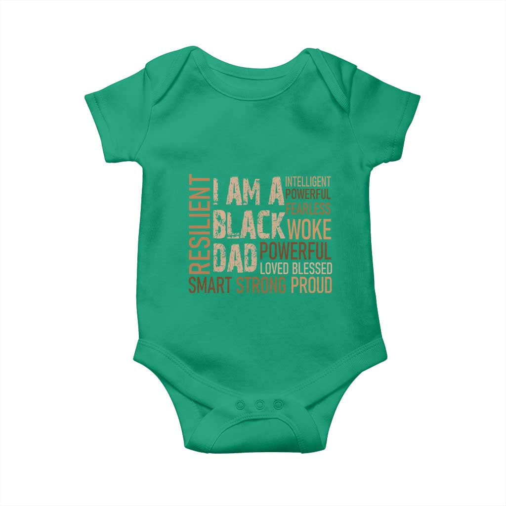 Funny I Am A Black Dad Baby Onesie Black History Month Father's Day TS11 Irish Green Print Your Wear