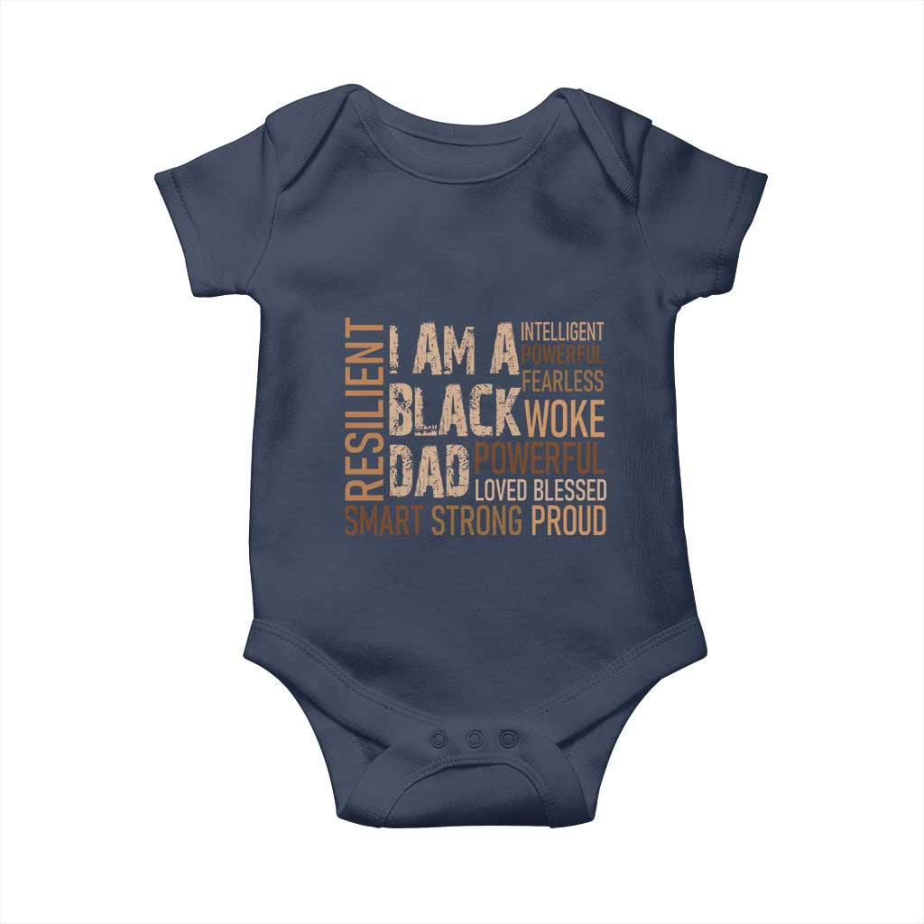 Funny I Am A Black Dad Baby Onesie Black History Month Father's Day TS11 Navy Print Your Wear