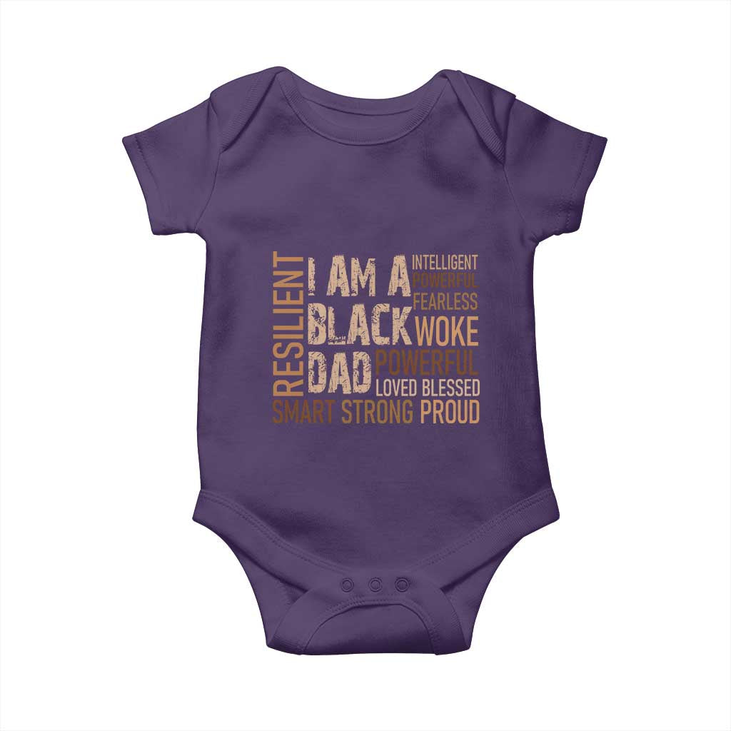 Funny I Am A Black Dad Baby Onesie Black History Month Father's Day TS11 Purple Print Your Wear