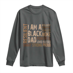 Funny I Am A Black Dad Long Sleeve Shirt Black History Month Fathers Day TS11 Dark Heather Print Your Wear