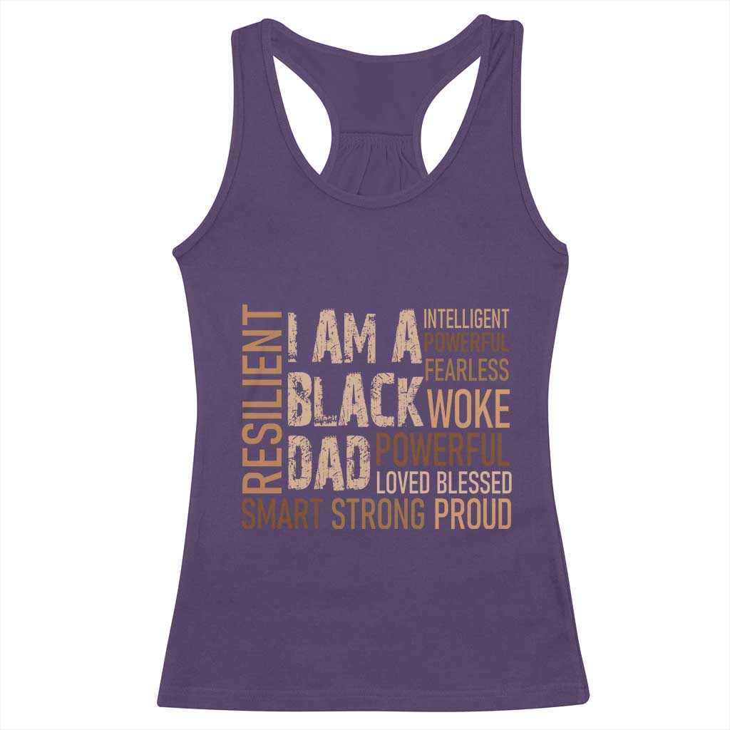 Funny I Am A Black Dad Racerback Tank Top Black History Month Father's Day TS11 Purple Print Your Wear