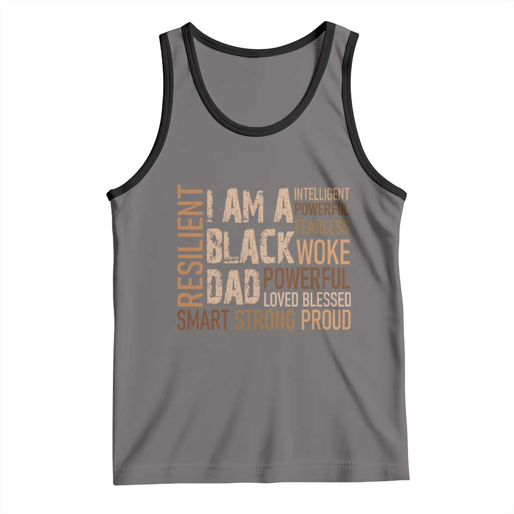 Funny I Am A Black Dad Tank Top Black History Month Father's Day TS11 Deep Heather Black Print Your Wear