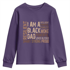 Funny I Am A Black Dad Youth Sweatshirt Black History Month Fathers Day TS11 Purple Print Your Wear