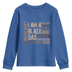 Funny I Am A Black Dad Youth Sweatshirt Black History Month Fathers Day TS11 Royal Blue Print Your Wear