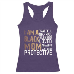 Funny I Am A Black Mom Racerback Tank Top Black History Month Mothers Day TS11 Purple Print Your Wear