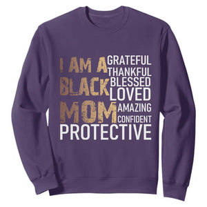 Funny I Am A Black Mom Sweatshirt Black History Month Mothers Day TS11 Purple Print Your Wear