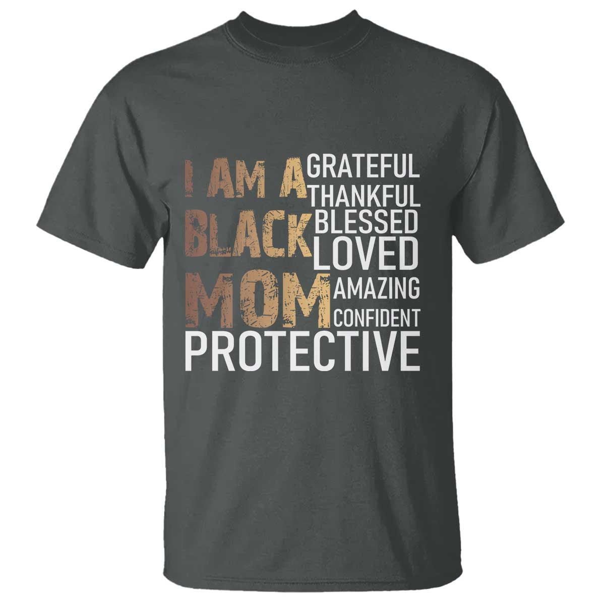 Funny I Am A Black Mom T Shirt Black History Month Mothers Day TS11 Dark Heather Print Your Wear