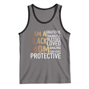 Funny I Am A Black Mom Tank Top Black History Month Mothers Day TS11 Deep Heather Black Print Your Wear