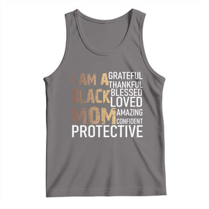Funny I Am A Black Mom Tank Top Black History Month Mothers Day TS11 Deep Heather Print Your Wear