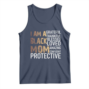 Funny I Am A Black Mom Tank Top Black History Month Mothers Day TS11 Navy Print Your Wear
