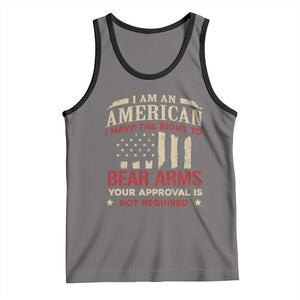 Funny I Am An American I Have The Right To Bear Arms Your Approval Is Not Required Tank Top Pro 2nd Amendment TS11 Deep Heather Black Print Your Wear
