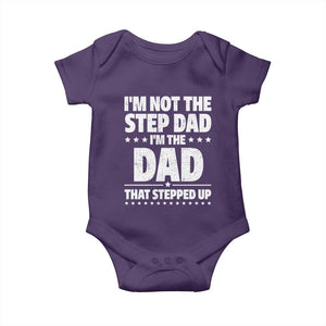Funny I Am Not The Step Dad I'm The Dad That Stepped Up Baby Onesie Bonus Dad Star Fathers Day TS11 Purple Print Your Wear