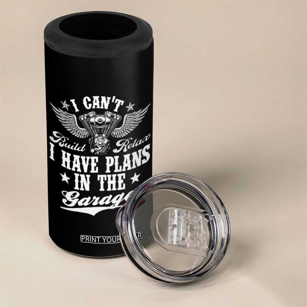 Funny I Cant I Have Plans In The Garage 4 in 1 Can Cooler Tumbler Car Mechanics Fathers Day TS11 Print Your Wear