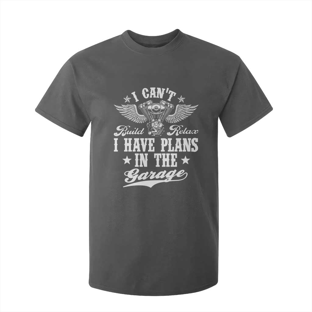 Funny I Cant I Have Plans In The Garage T Shirt For Kid Car Mechanics Fathers Day TS11 Dark Heather Print Your Wear