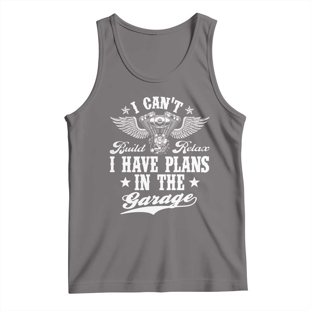Funny I Cant I Have Plans In The Garage Tank Top Car Mechanics Fathers Day TS11 Deep Heather Print Your Wear