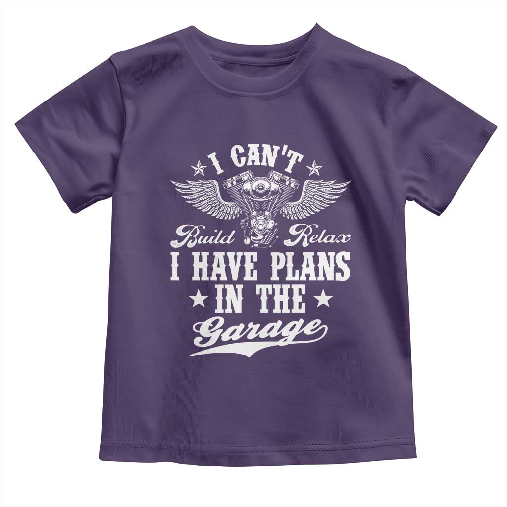 Funny I Cant I Have Plans In The Garage Toddler T Shirt Car Mechanics Fathers Day TS11 Purple Print Your Wear