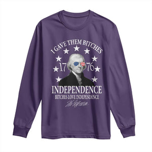 Funny I Gave Them Bitches 1776 Independence Bitches Love Independence Long Sleeve Shirt Thomas Jefferson TS11 Purple Print Your Wear