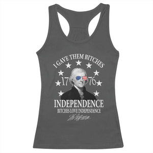 Funny I Gave Them Bitches 1776 Independence Bitches Love Independence Racerback Tank Top Thomas Jefferson TS11 Dark Heather Print Your Wear