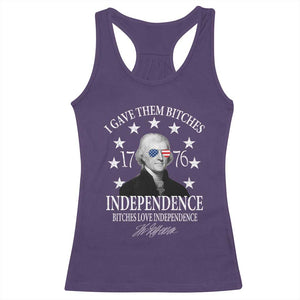 Funny I Gave Them Bitches 1776 Independence Bitches Love Independence Racerback Tank Top Thomas Jefferson TS11 Purple Print Your Wear