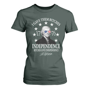 Funny I Gave Them Bitches 1776 Independence Bitches Love Independence T Shirt For Women Thomas Jefferson TS11 Dark Forest Green Print Your Wear