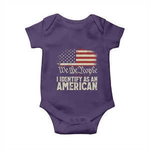 Funny I Identify As An American Baby Onesie 4th Of July American Flag TS11 Purple Print Your Wear