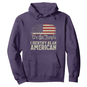 Funny I Identify As An American Hoodie 4th Of July American Flag TS11 Purple Print Your Wear