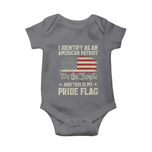 Funny I Identify As An American Patriot And This Is My Pride Flag Baby Onesie TS11 Charcoal Print Your Wear