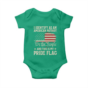 Funny I Identify As An American Patriot And This Is My Pride Flag Baby Onesie TS11 Irish Green Print Your Wear