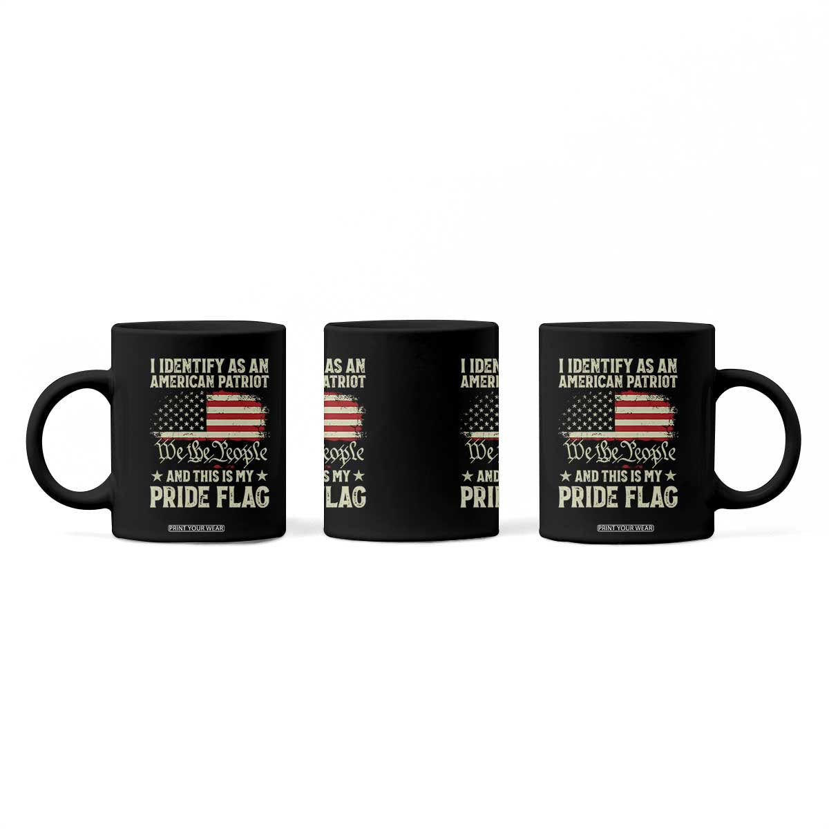 Funny I Identify As An American Patriot And This Is My Pride Flag Coffee Mug TS11 Print Your Wear
