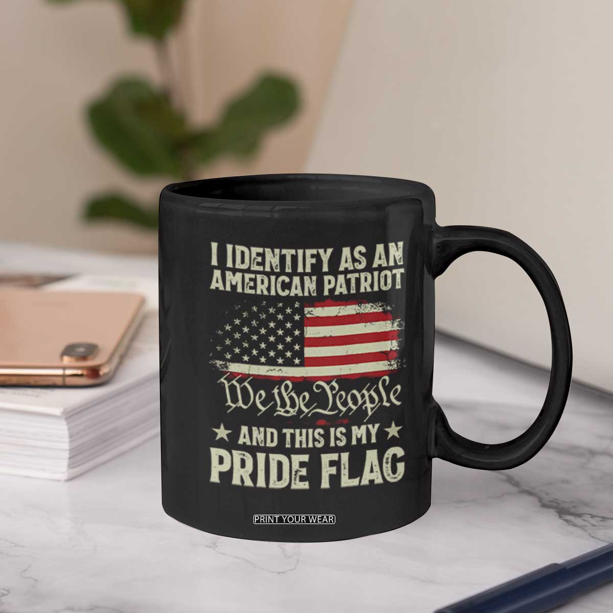Funny I Identify As An American Patriot And This Is My Pride Flag Coffee Mug TS11 Print Your Wear