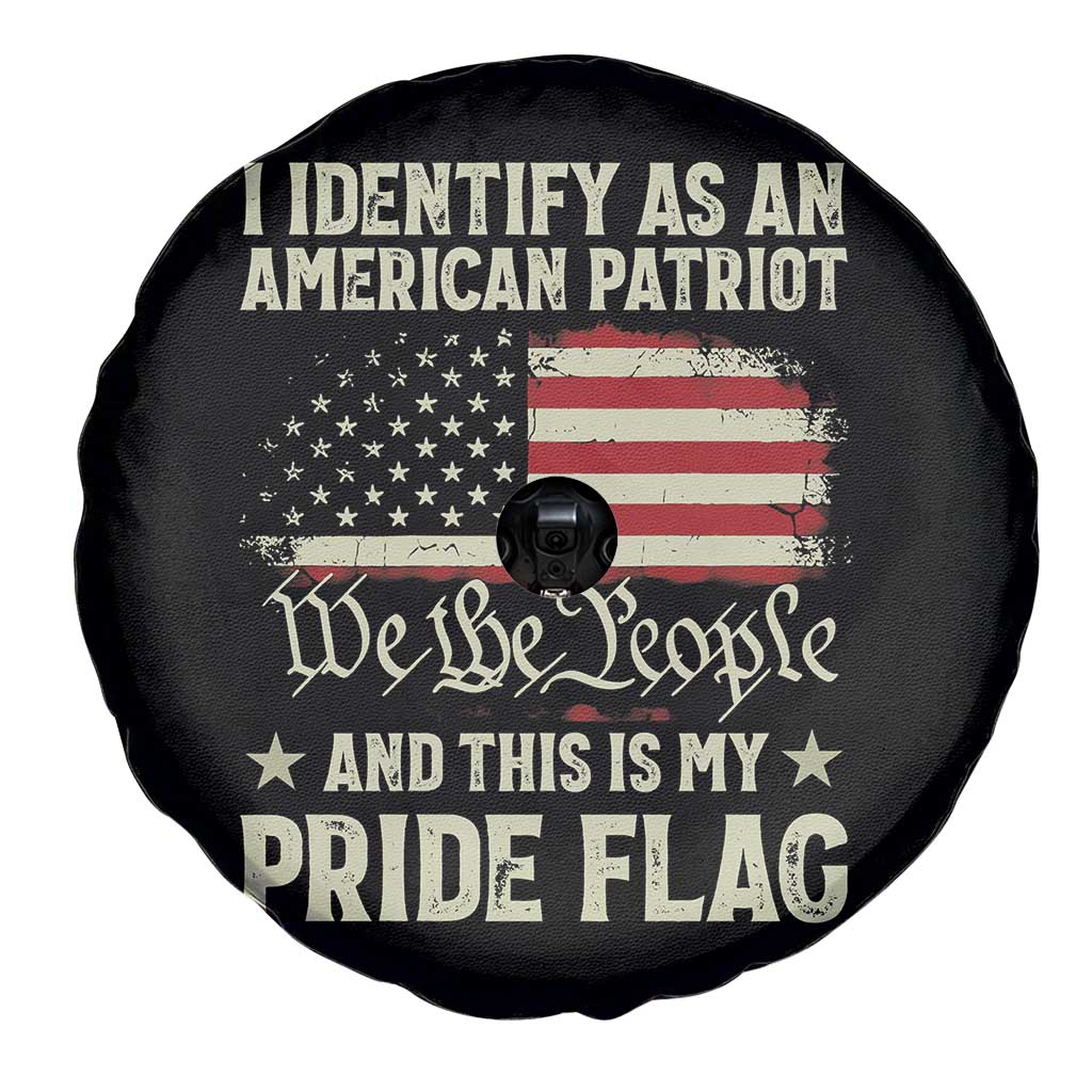 Funny I Identify As An American Patriot And This Is My Pride Flag Spare Tire Cover TS11 Print Your Wear