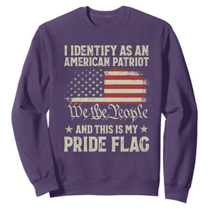 Funny I Identify As An American Patriot And This Is My Pride Flag Sweatshirt TS11 Purple Print Your Wear