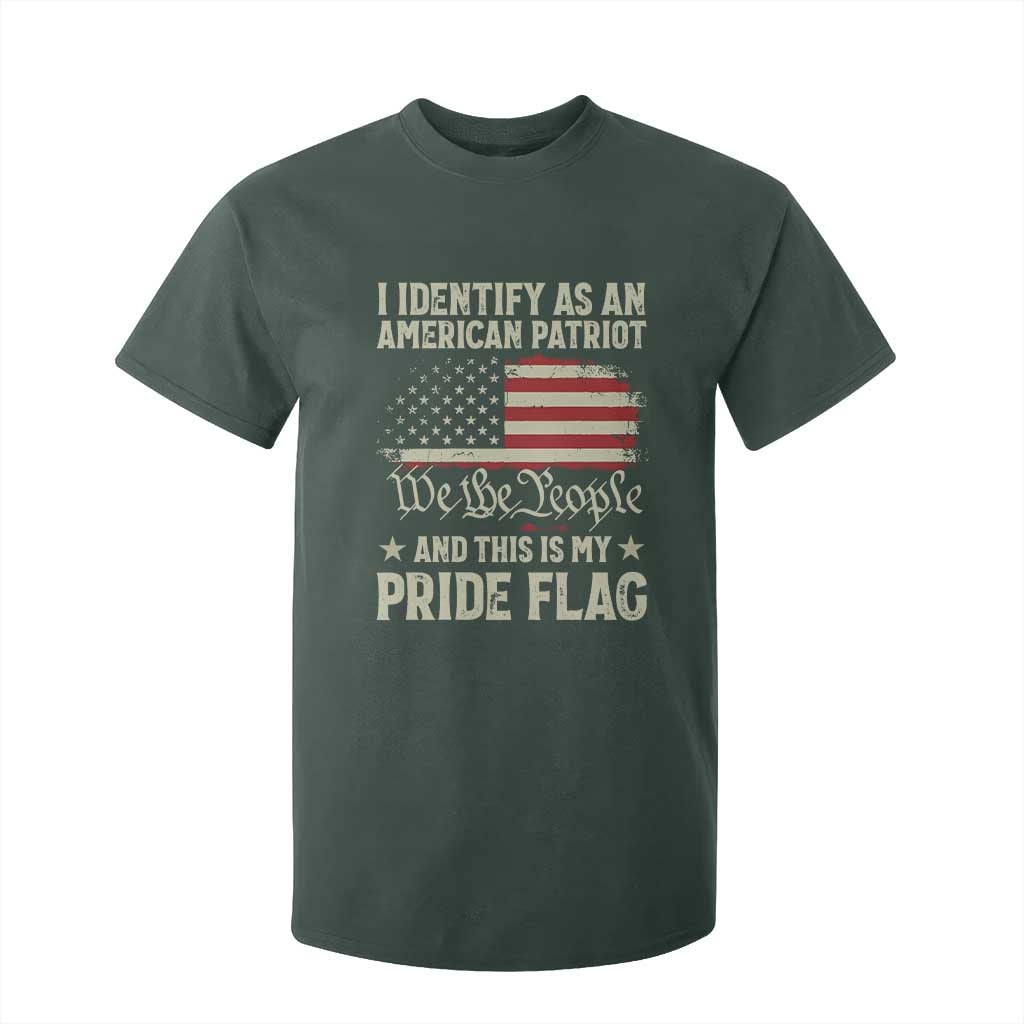 Funny I Identify As An American Patriot And This Is My Pride Flag T Shirt For Kid TS11 Dark Forest Green Print Your Wear