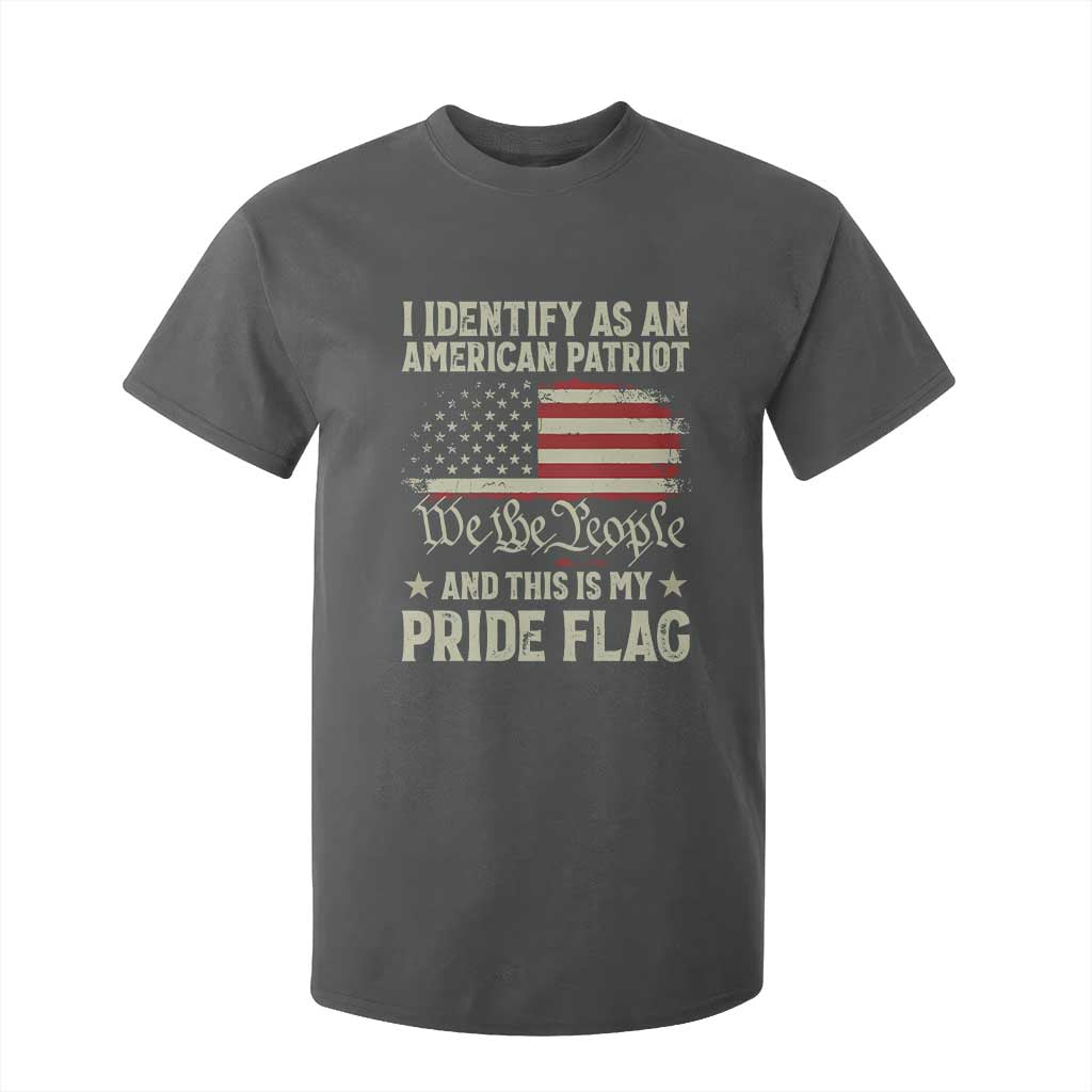Funny I Identify As An American Patriot And This Is My Pride Flag T Shirt For Kid TS11 Dark Heather Print Your Wear