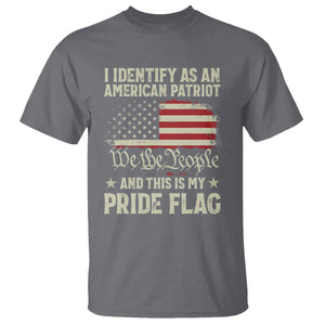 Funny I Identify As An American Patriot And This Is My Pride Flag T Shirt TS11 Charcoal Print Your Wear