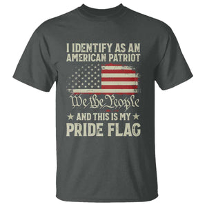 Funny I Identify As An American Patriot And This Is My Pride Flag T Shirt TS11 Dark Heather Print Your Wear