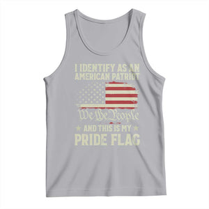 Funny I Identify As An American Patriot And This Is My Pride Flag Tank Top TS11 Athletic Heather Print Your Wear