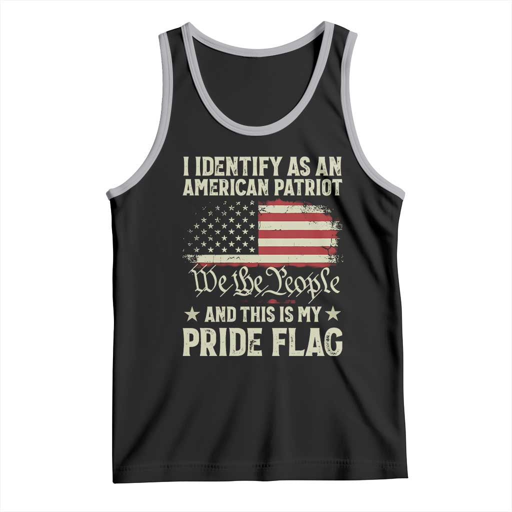 Funny I Identify As An American Patriot And This Is My Pride Flag Tank Top TS11 Black Athletic Heather Print Your Wear