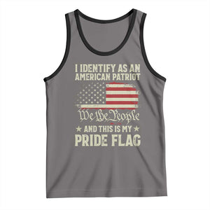 Funny I Identify As An American Patriot And This Is My Pride Flag Tank Top TS11 Deep Heather Black Print Your Wear