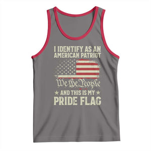 Funny I Identify As An American Patriot And This Is My Pride Flag Tank Top TS11 Deep Heather Red Print Your Wear