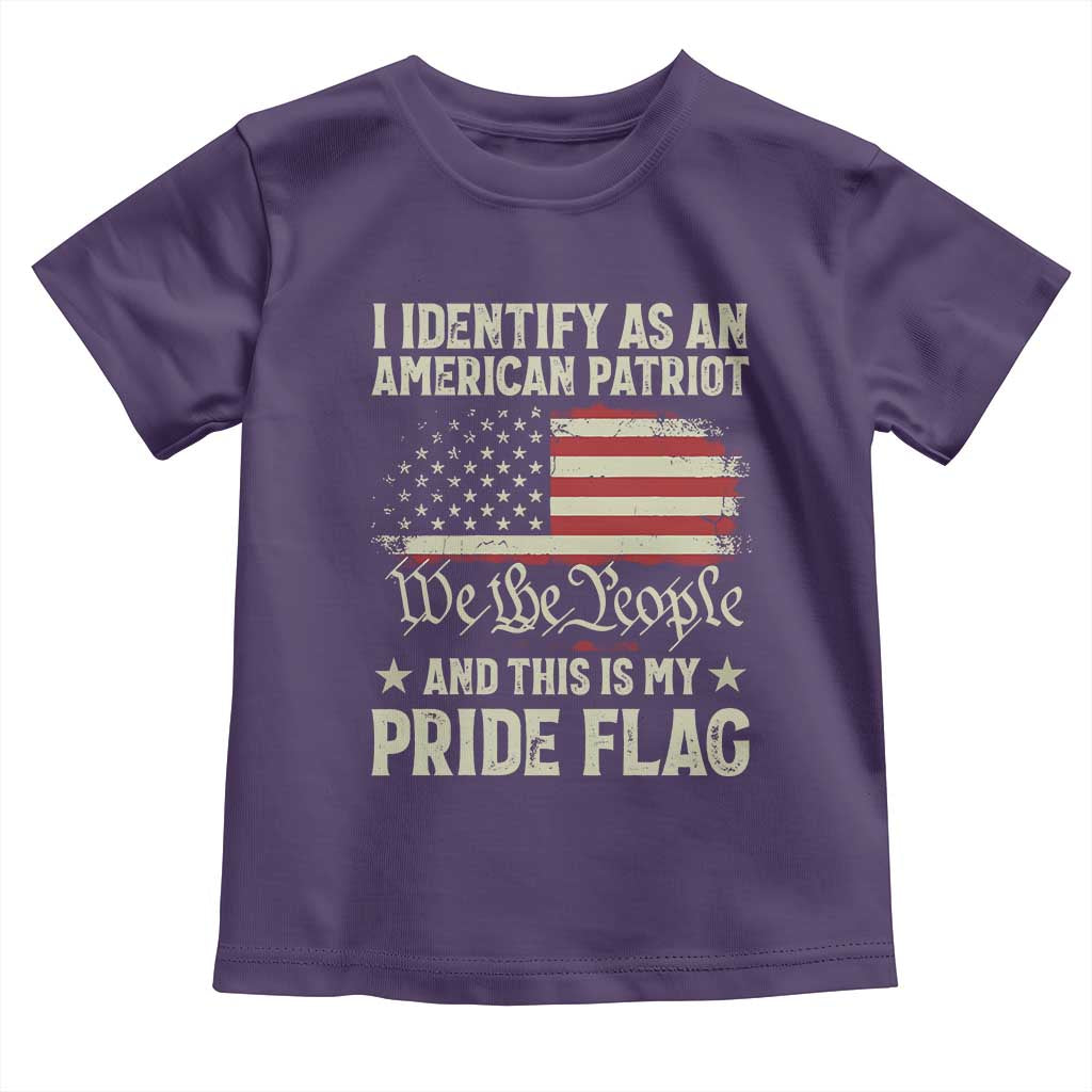 Funny I Identify As An American Patriot And This Is My Pride Flag Toddler T Shirt TS11 Purple Print Your Wear