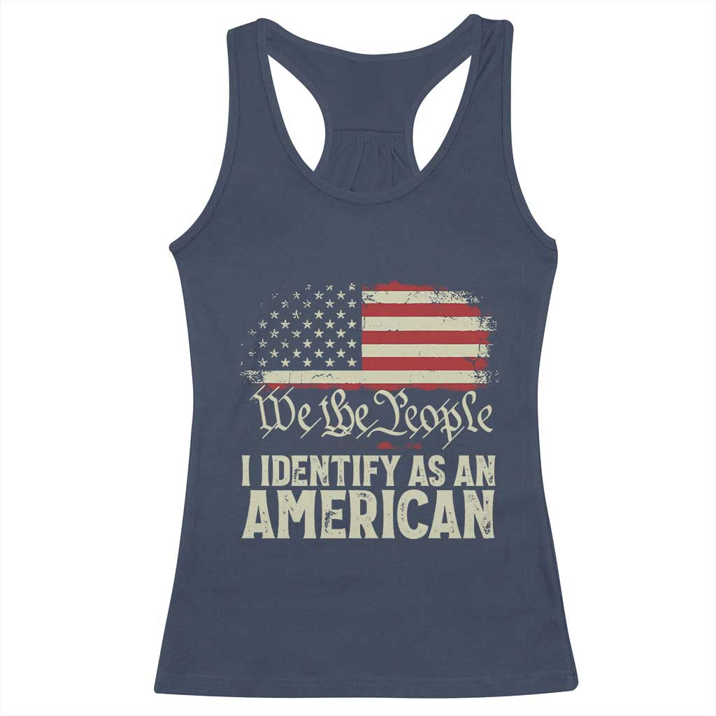 Funny I Identify As An American Racerback Tank Top 4th Of July American Flag TS11 Navy Print Your Wear