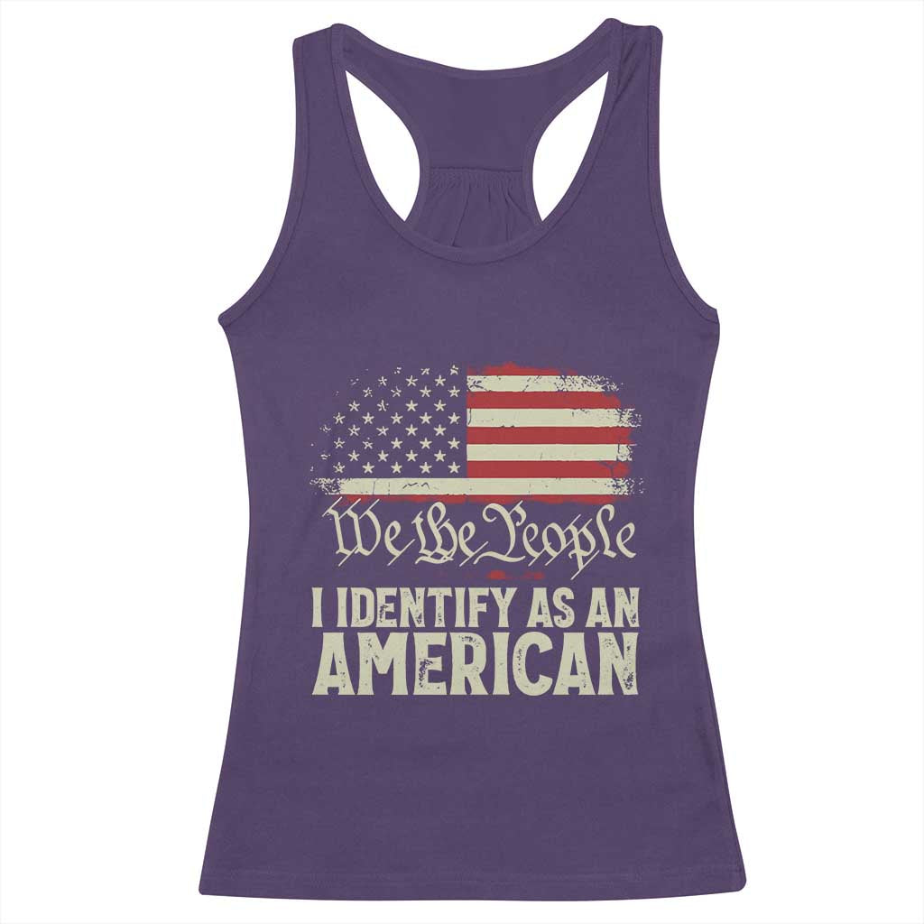 Funny I Identify As An American Racerback Tank Top 4th Of July American Flag TS11 Purple Print Your Wear