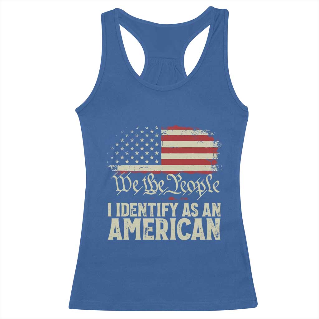 Funny I Identify As An American Racerback Tank Top 4th Of July American Flag TS11 Royal Blue Print Your Wear