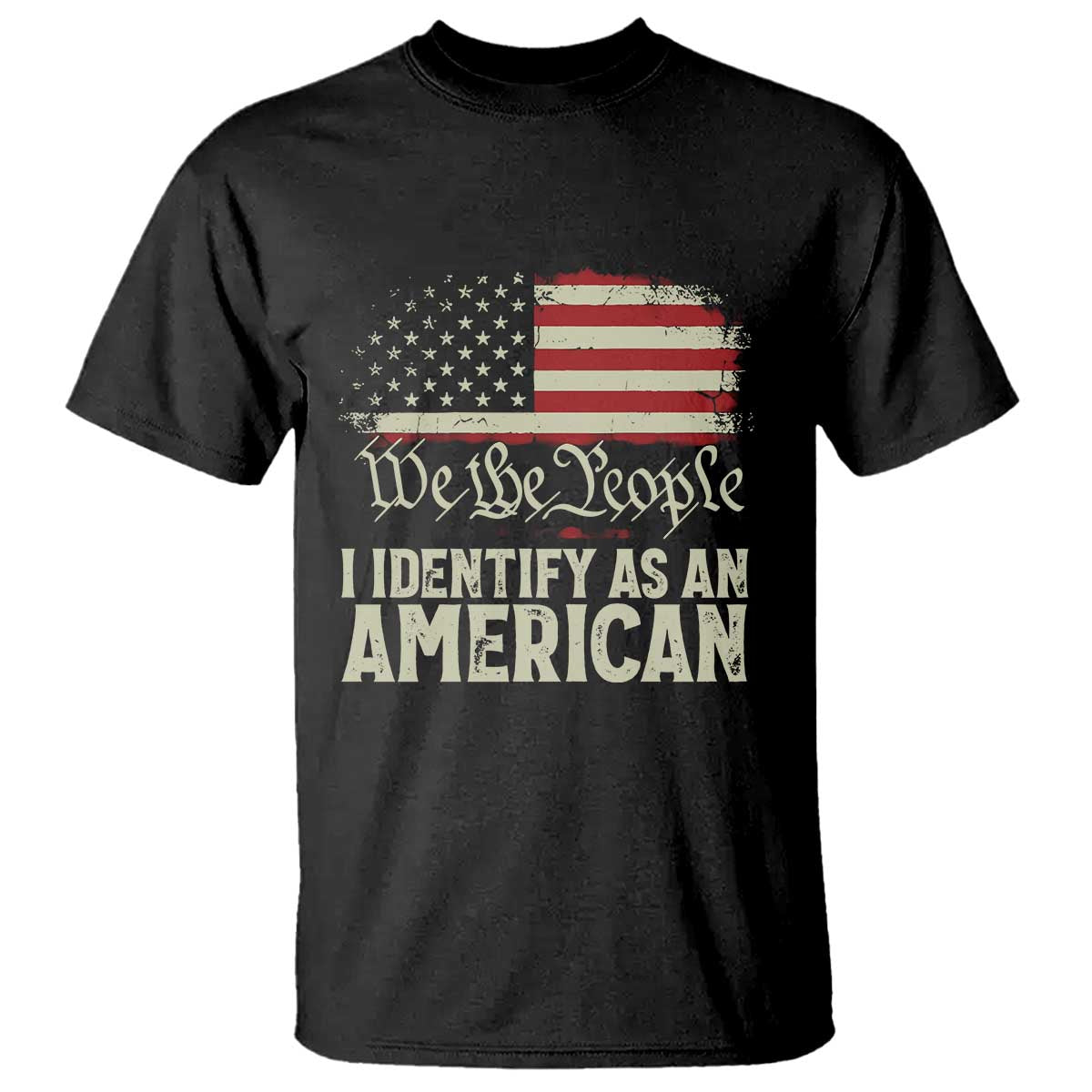 Funny I Identify As An American T Shirt 4th Of July American Flag TS11 Black Print Your Wear